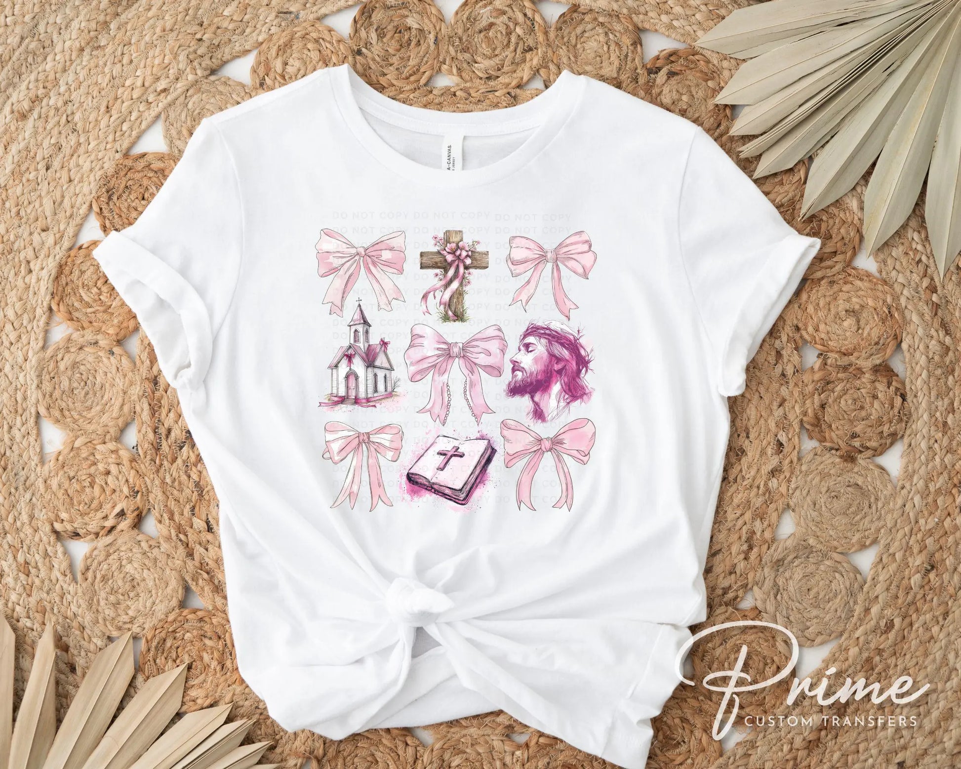 Easter DTF Transfer, Ready to Press, T-shirt Transfer, Heat Transfer, Direct to Film, Bible, Christian, Coquette Bow, Church, Collage, Jesus