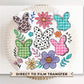Easter DTF Transfer, Ready to Press, T-shirt Transfer, Heat Transfer, Direct to Film, Floral, Spring, Rabbit, Boho, Coquette Floral Bunnies