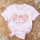 Christian DTF Transfer, Ready to Press, T-shirt Transfer, Heat Transfer, Direct to Film, Prayer, Jesus, Faith, Pink Bow Coquette God is Good