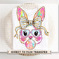 Easter DTF Transfer, Ready to Press, T-shirt Transfer, Heat Transfer, Direct to Film, Spring, Religious, Coquette Brushstroke Easter Bunny