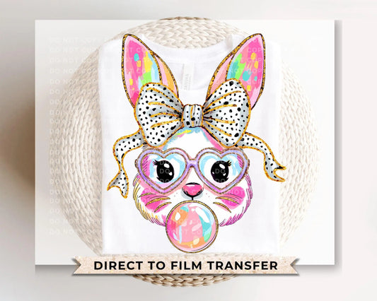 Easter DTF Transfer, Ready to Press, T-shirt Transfer, Heat Transfer, Direct to Film, Spring, Religious, Coquette Brushstroke Easter Bunny