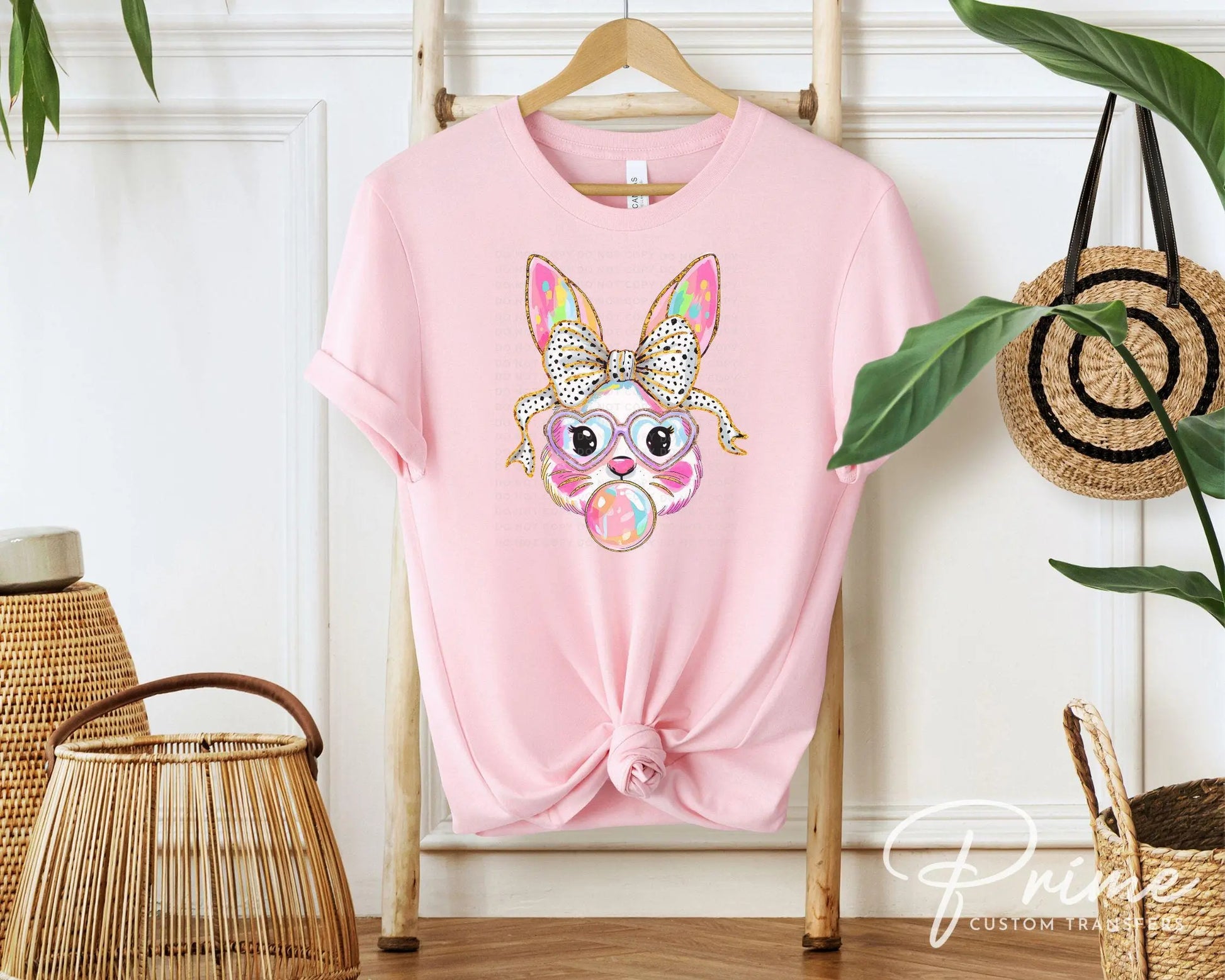 Easter DTF Transfer, Ready to Press, T-shirt Transfer, Heat Transfer, Direct to Film, Spring, Religious, Coquette Brushstroke Easter Bunny