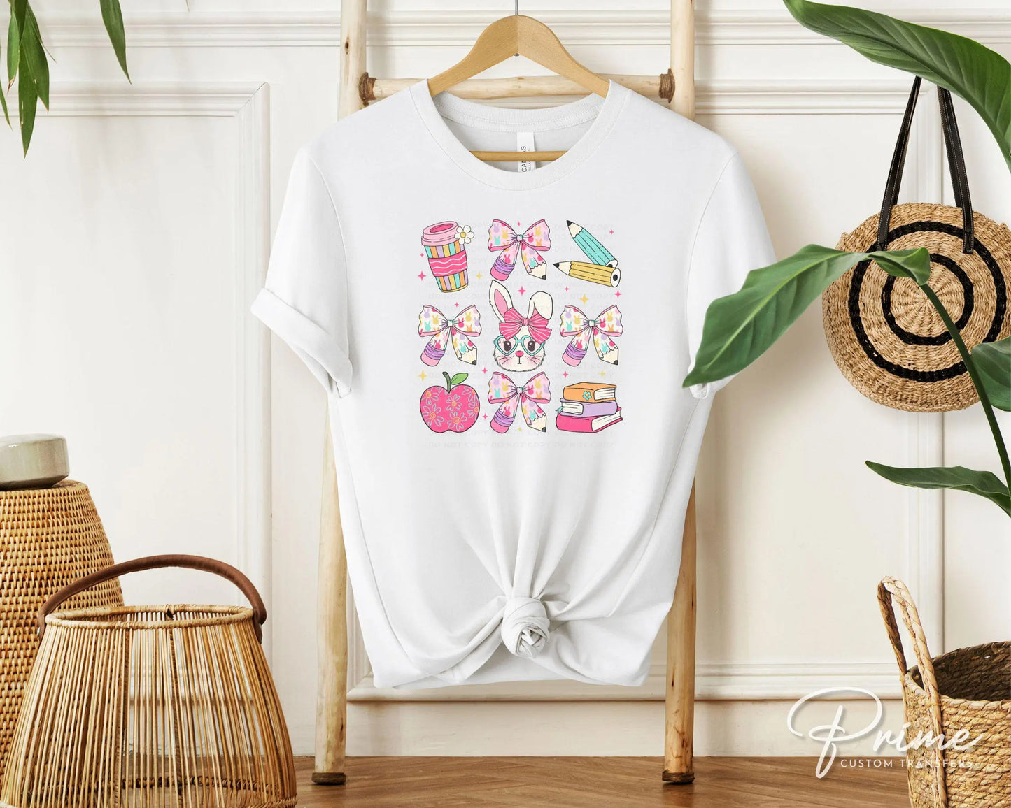 Easter DTF Transfer, Ready to Press, T-shirt Transfer, Heat Transfer, Direct to Film, Preschool, Teacher Gift, Bow, Coquette Easter School