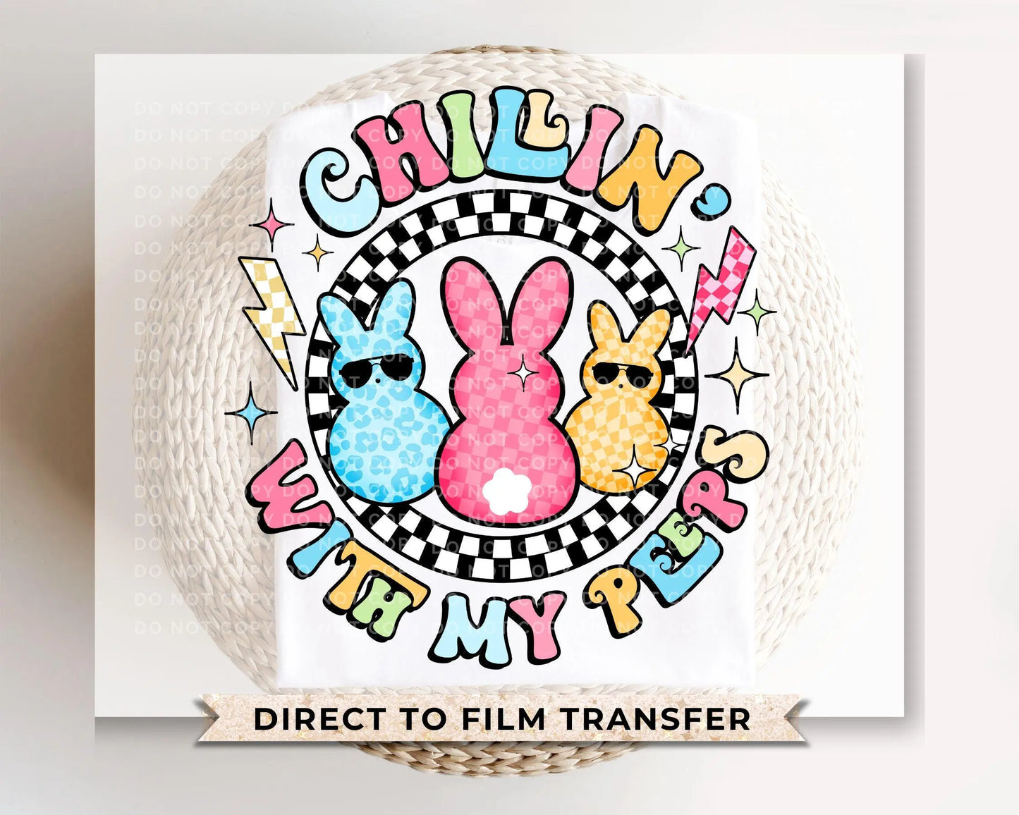 Easter DTF Transfer, Ready to Press, T-shirt Transfer, Heat Transfer, Direct to Film, Pastel, Retro Styled Shirt, Candy, Easter Bunny Rabbit