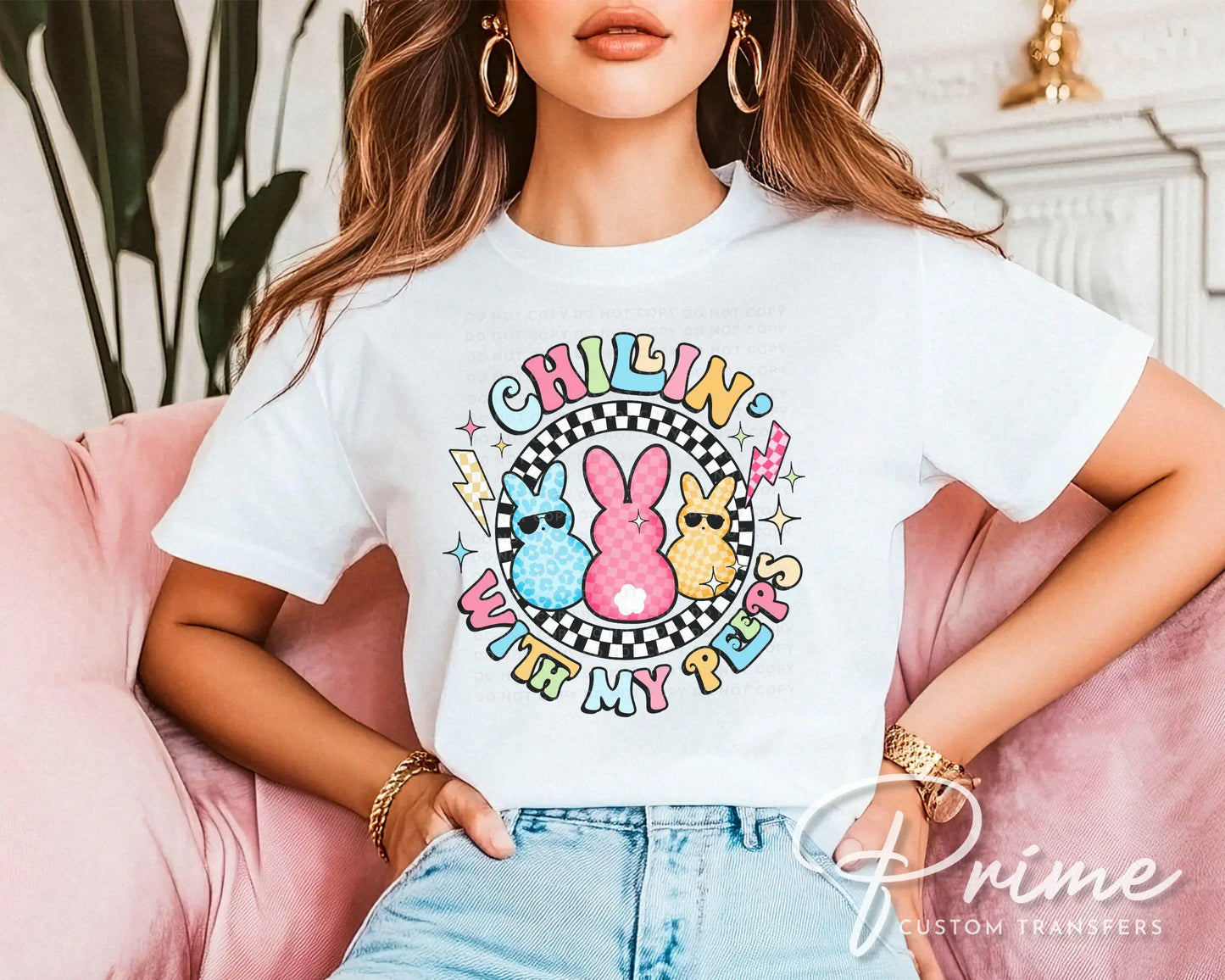 Easter DTF Transfer, Ready to Press, T-shirt Transfer, Heat Transfer, Direct to Film, Pastel, Retro Styled Shirt, Candy, Easter Bunny Rabbit