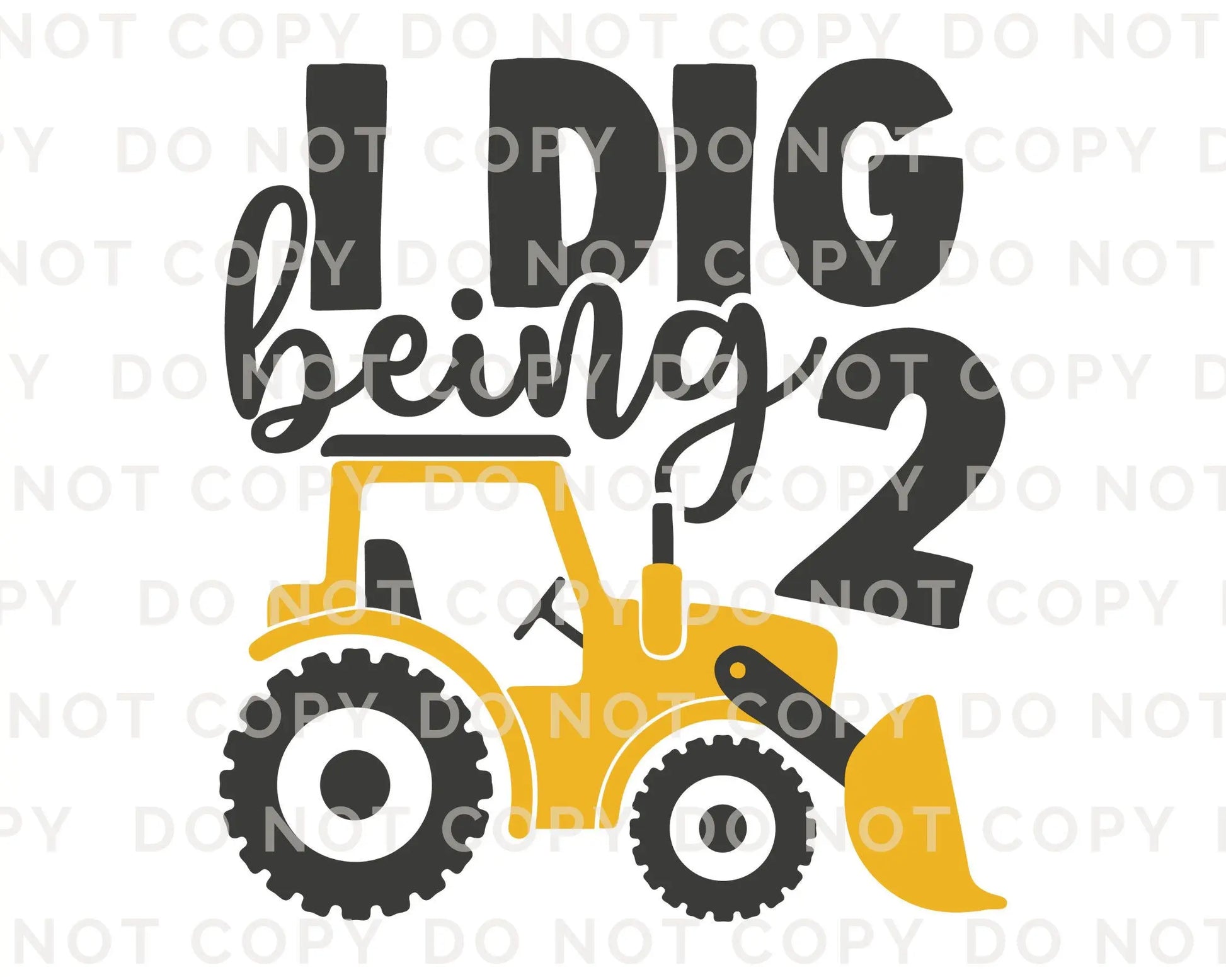 Birthday Boy DTF Transfers, Ready to Press, T-shirt Transfers, Heat Transfer, Direct to Film, Second Birthday Party, Tractor, I Dig Being 2