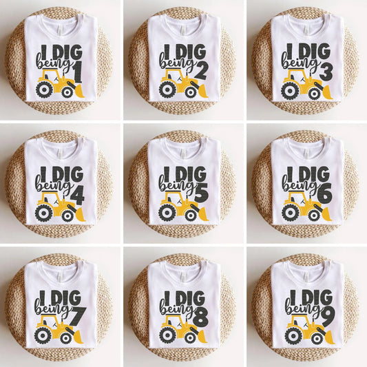 Birthday Boy DTF Transfers, Ready to Press, T-shirt Transfers, Heat Transfer, Direct to Film, Second Birthday Party, Tractor, I Dig Being 2
