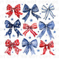 4th of July DTF Transfers, Ready to Press, T-shirt Transfers, Heat Transfer, Direct to Film, USA, Holiday, Ribbon, Coquette, Red White, Blue