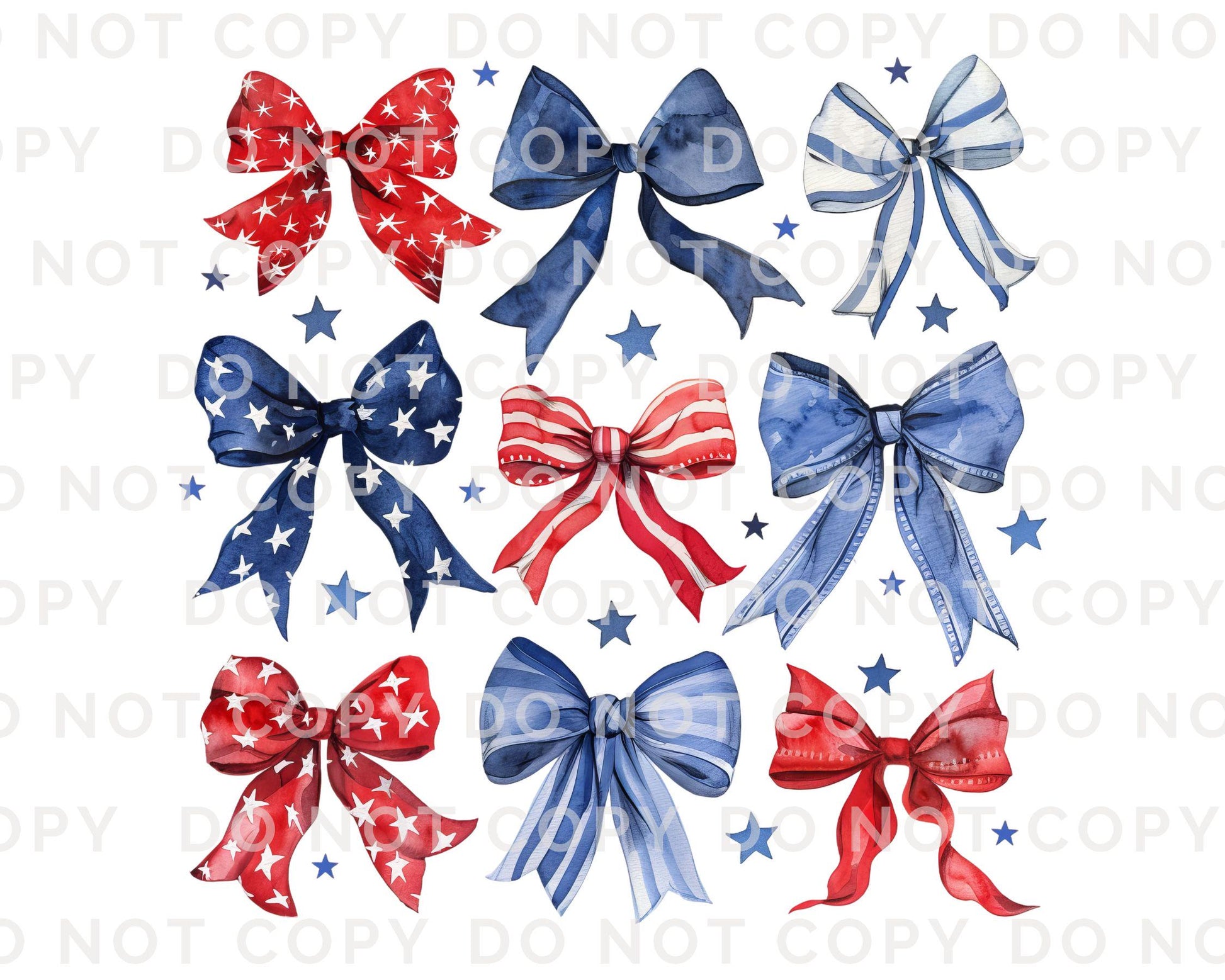 4th of July DTF Transfers, Ready to Press, T-shirt Transfers, Heat Transfer, Direct to Film, USA, Holiday, Ribbon, Coquette, Red White, Blue
