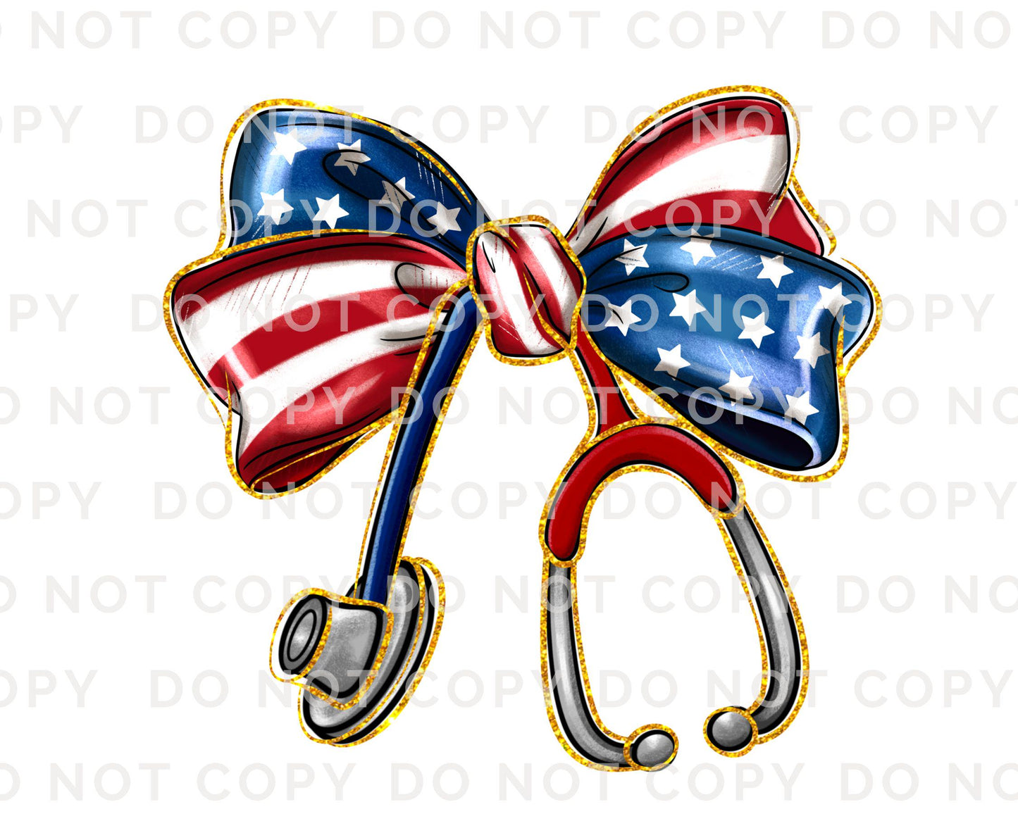 4th of July DTF Transfers, Ready to Press, T-shirt Transfers, Heat Transfer, Direct to Film, USA, Holiday, Ribbon, Coquette American Nurse