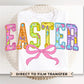 Easter DTF Transfer, Ready to Press, T-shirt Transfer, Heat Transfer, Direct to Film, Easter Shirt, Faux Embroidery Easter Coquette Bow