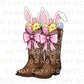 Easter DTF Transfer, Ready to Press, T-shirt Transfer, Heat Transfer, Direct to Film, Western, Coquette Bow, Cowgirl, Easter Cowboy Boots