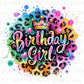 Birthday Girl DTF Transfers, Ready to Press, T-shirt Transfers, Heat Transfer, Direct to Film, Party Squad, Colorful Leopard Birthday