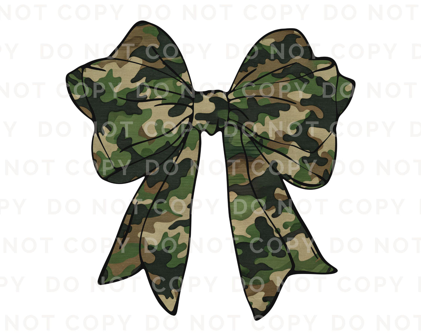 Camo Coquette Bow DTF Transfer, Ready to Press, T-shirt Transfer, Heat Transfer, Direct to Film, Mama Camo, Trendy, Aesthetic Camouflage Bow