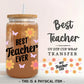 UV DTF Libbey 16oz Cup Wrap Sticker, Ready to Apply, No Heat, Permanent Adhesive, Waterproof, Glass Can, Back to School, Best Teacher Gift