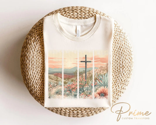 Easter DTF Transfer, Ready to Press, T-shirt Transfer, Heat Transfer, Direct to Film, Bible, Christian, Religious, Jesus, Watercolor Cross
