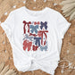 4th of July DTF Transfers, Ready to Press, T-shirt Transfers, Heat Transfer, Direct to Film, USA, Ribbon, Coquette, Red White, Blue Bows