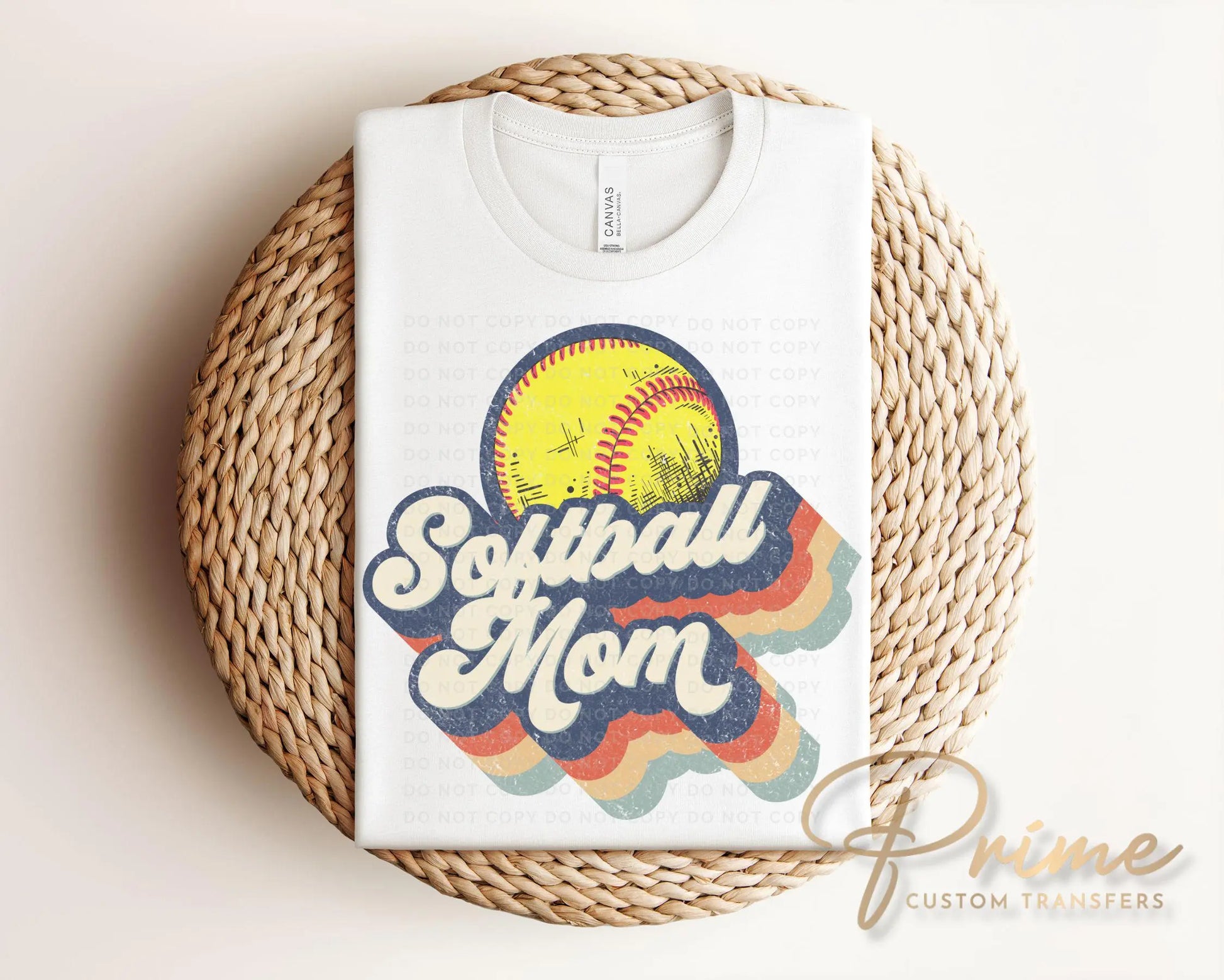 Baseball DTF Transfer, Ready to Press, T-shirt Transfer, Heat Transfer, Direct to Film, Sport Mom, Game Day, Retro Style Softball Mama