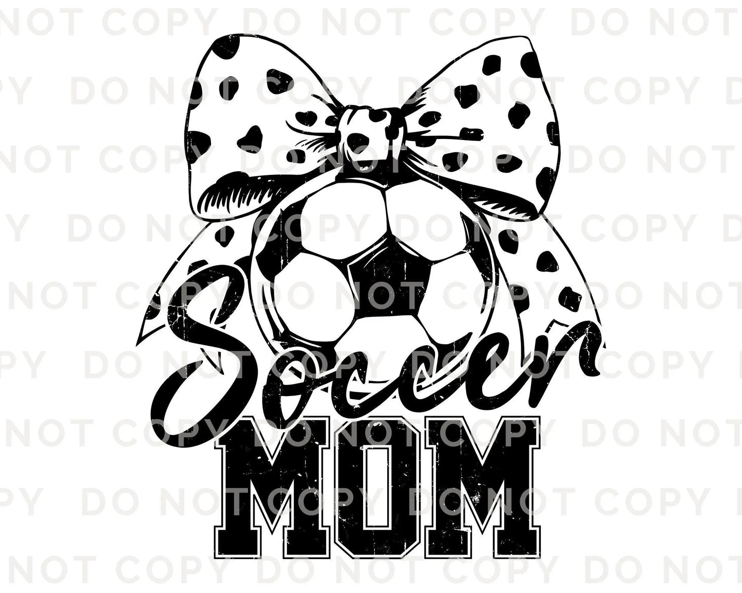 Soccer Mom DTF Transfer, Ready to Press, T-shirt Transfers, Heat Transfer, Direct to Film, Cold Peel, Sports Mom, Girly, Coquette Soccer Bow