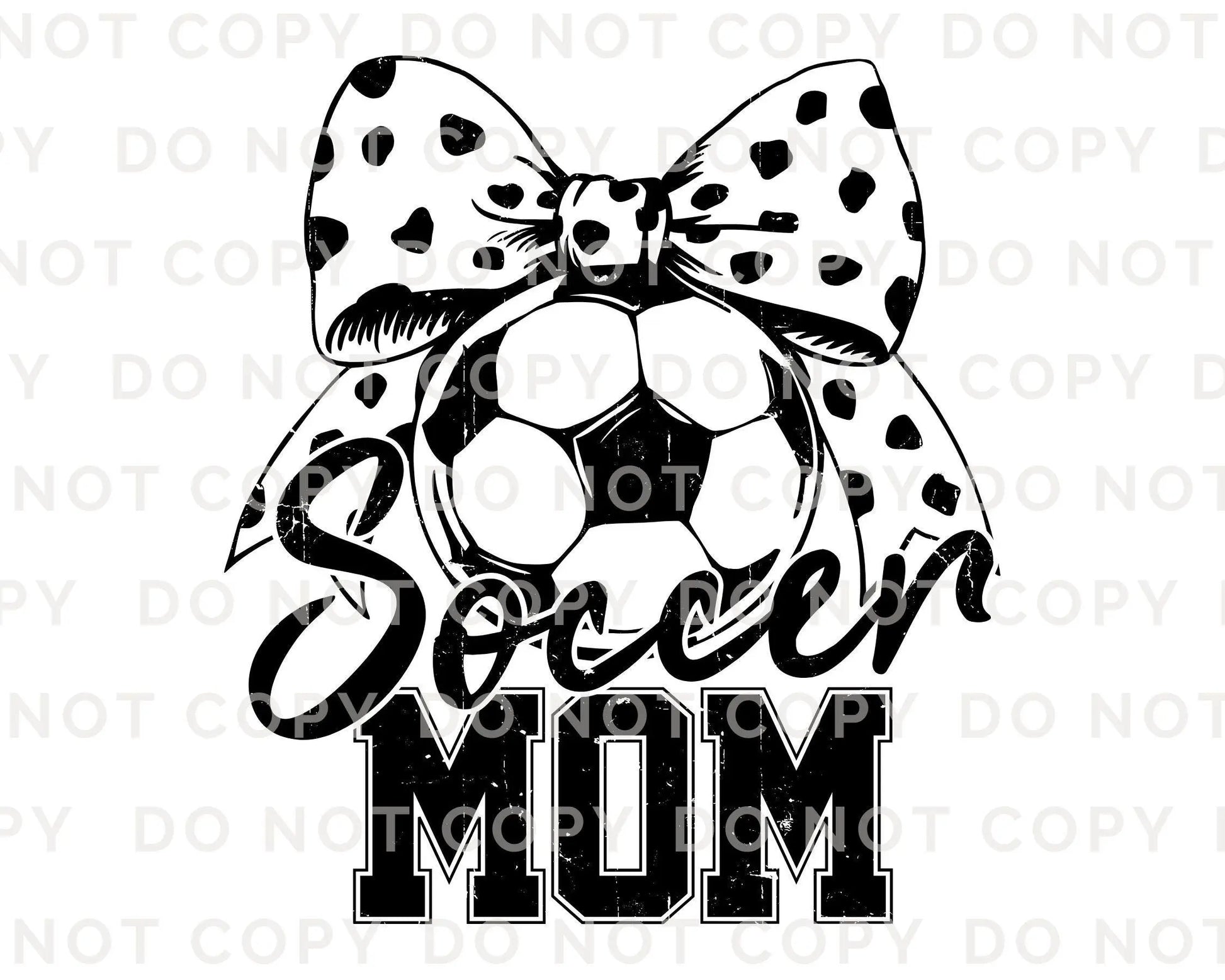Soccer Mom DTF Transfer, Ready to Press, T-shirt Transfers, Heat Transfer, Direct to Film, Cold Peel, Sports Mom, Girly, Coquette Soccer Bow