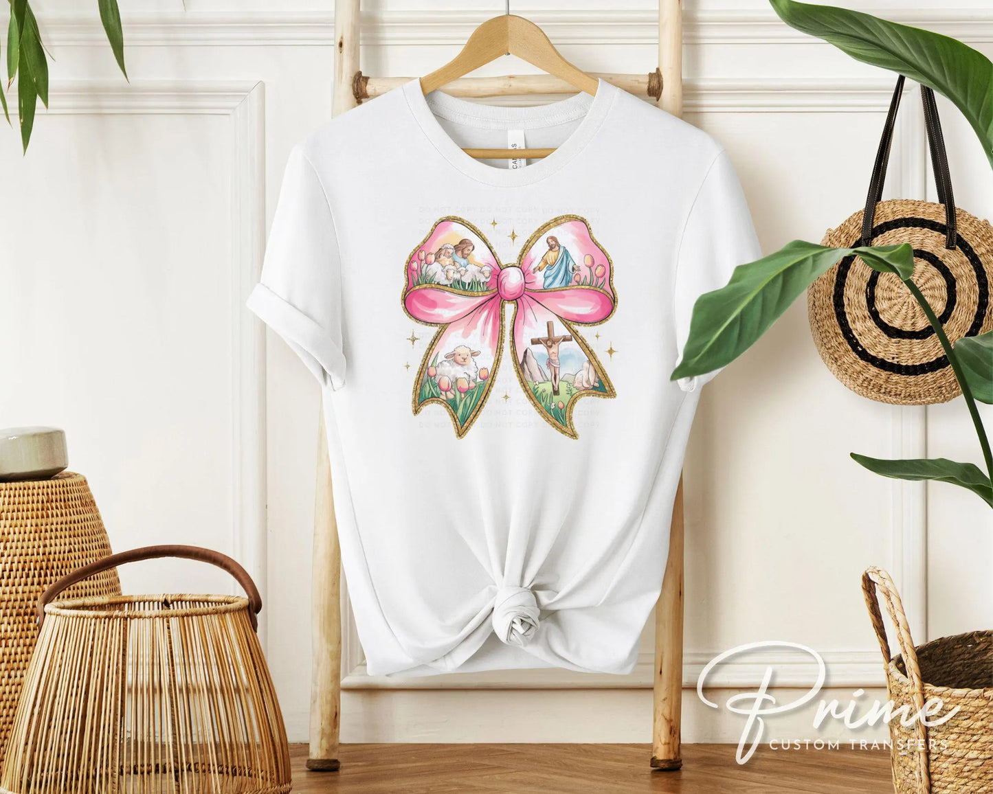 Easter DTF Transfer, Ready to Press, T-shirt Transfer, Heat Transfer, Direct to Film, Spring, Religious, Jesus, Lamb, Coquette Easter Bow