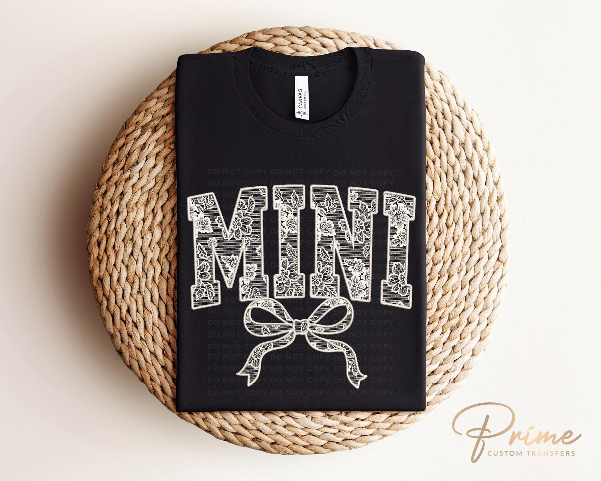 Mother's Day DTF Transfer, Ready to Press, T-shirt Transfers, Heat Transfer, Direct to Film, Mommy and Me, Coquette Faux Mini White Lace Bow