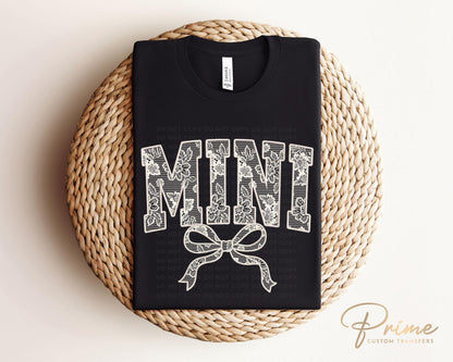 Mother's Day DTF Transfer, Ready to Press, T-shirt Transfers, Heat Transfer, Direct to Film, Mommy and Me, Coquette Faux Mini White Lace Bow