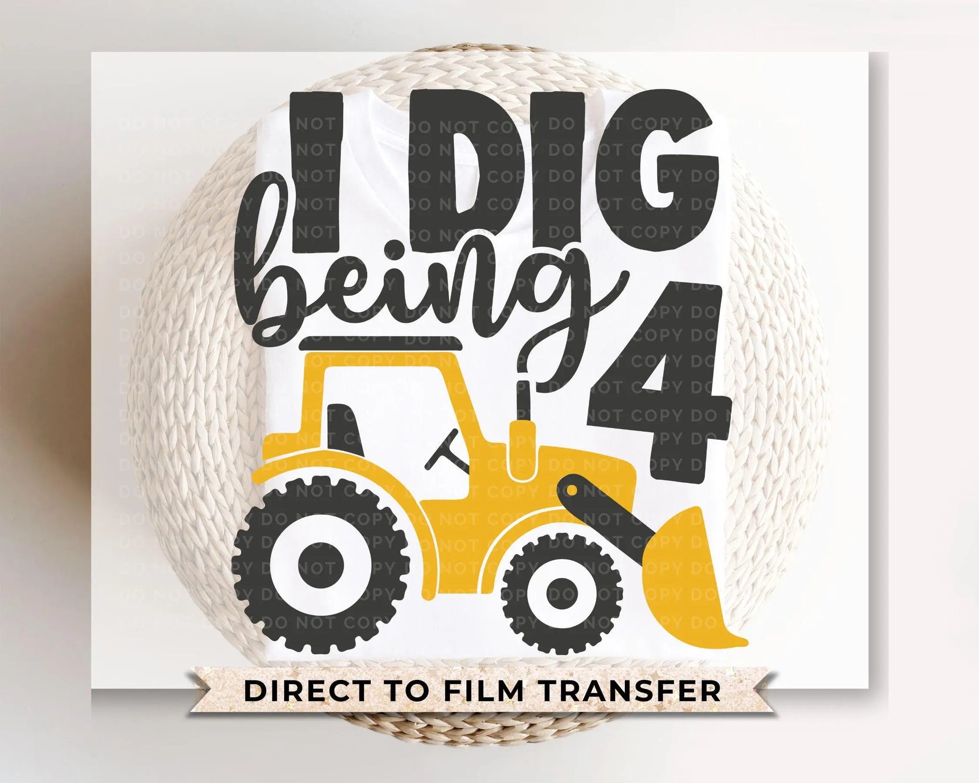 Birthday Boy DTF Transfers, Ready to Press, T-shirt Transfers, Heat Transfer, Direct to Film, Third Birthday Party, Tractor, I Dig Being 4