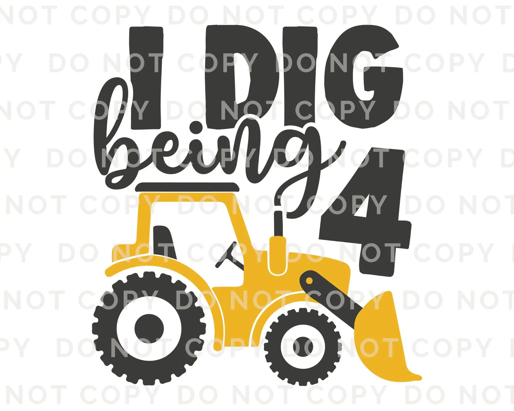 Birthday Boy DTF Transfers, Ready to Press, T-shirt Transfers, Heat Transfer, Direct to Film, Third Birthday Party, Tractor, I Dig Being 4