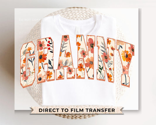 Mother's Day DTF Transfer, Ready to Press, T-shirt Transfer, Heat Transfer, Direct to Film, Grandparent, Flowers, Boho, Gift, Floral Granny