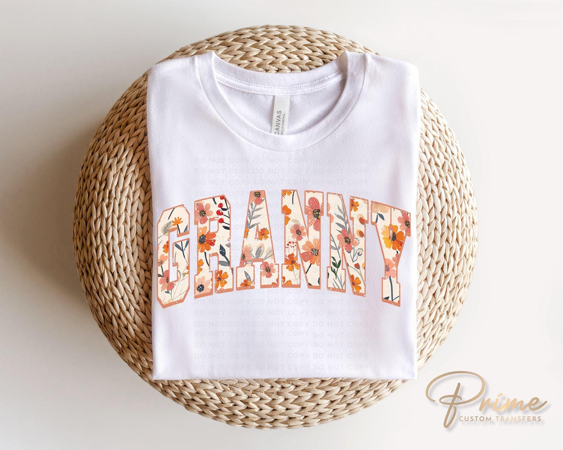 Mother's Day DTF Transfer, Ready to Press, T-shirt Transfer, Heat Transfer, Direct to Film, Grandparent, Flowers, Boho, Gift, Floral Granny