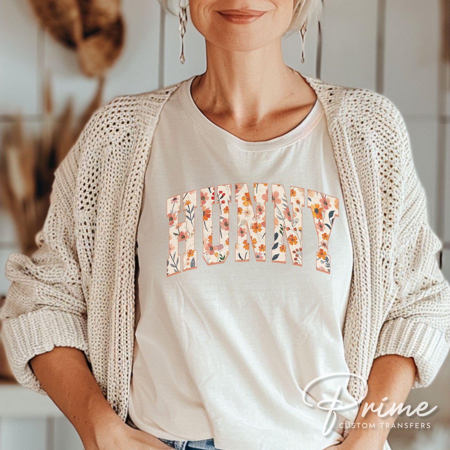 Mother's Day DTF Transfer, Ready to Press, T-shirt Transfer, Heat Transfer, Direct to Film, Grandparent, Flowers, Boho, Gift, Floral Hunny