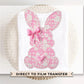 Easter DTF Transfer, Ready to Press, T-shirt Transfer, Heat Transfer, Direct to Film, Spring, Girly, Trendy, Pink Coquette Lace Easter Bunny