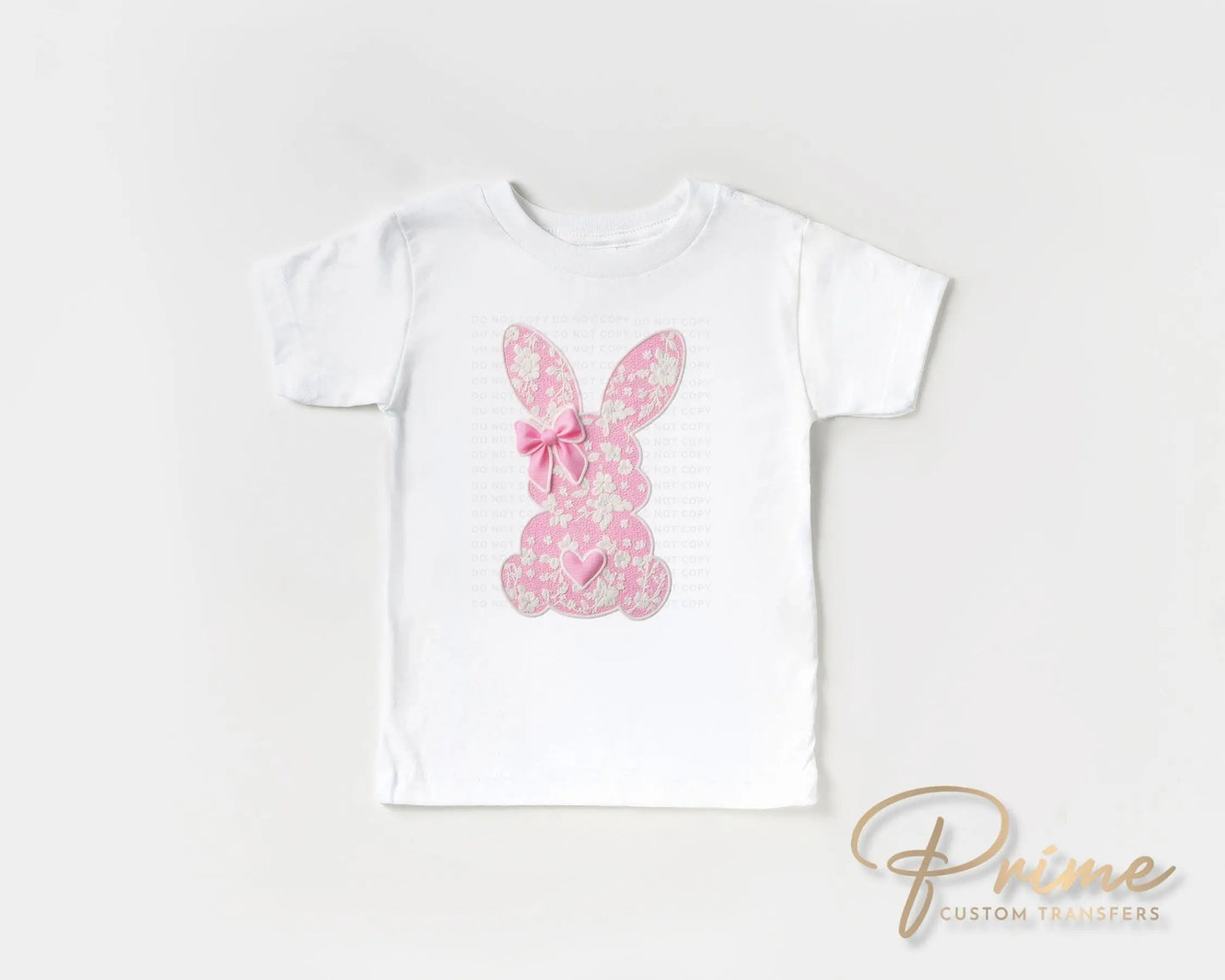 Easter DTF Transfer, Ready to Press, T-shirt Transfer, Heat Transfer, Direct to Film, Spring, Girly, Trendy, Pink Coquette Lace Easter Bunny