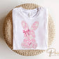 Easter DTF Transfer, Ready to Press, T-shirt Transfer, Heat Transfer, Direct to Film, Spring, Girly, Trendy, Pink Coquette Lace Easter Bunny