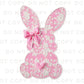 Easter DTF Transfer, Ready to Press, T-shirt Transfer, Heat Transfer, Direct to Film, Spring, Girly, Trendy, Pink Coquette Lace Easter Bunny