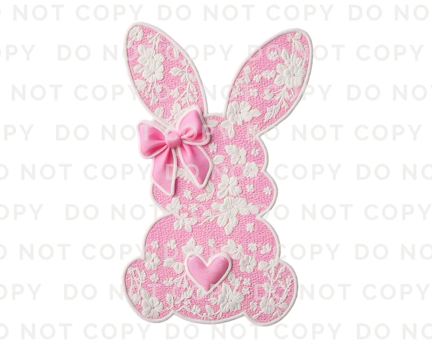 Easter DTF Transfer, Ready to Press, T-shirt Transfer, Heat Transfer, Direct to Film, Spring, Girly, Trendy, Pink Coquette Lace Easter Bunny