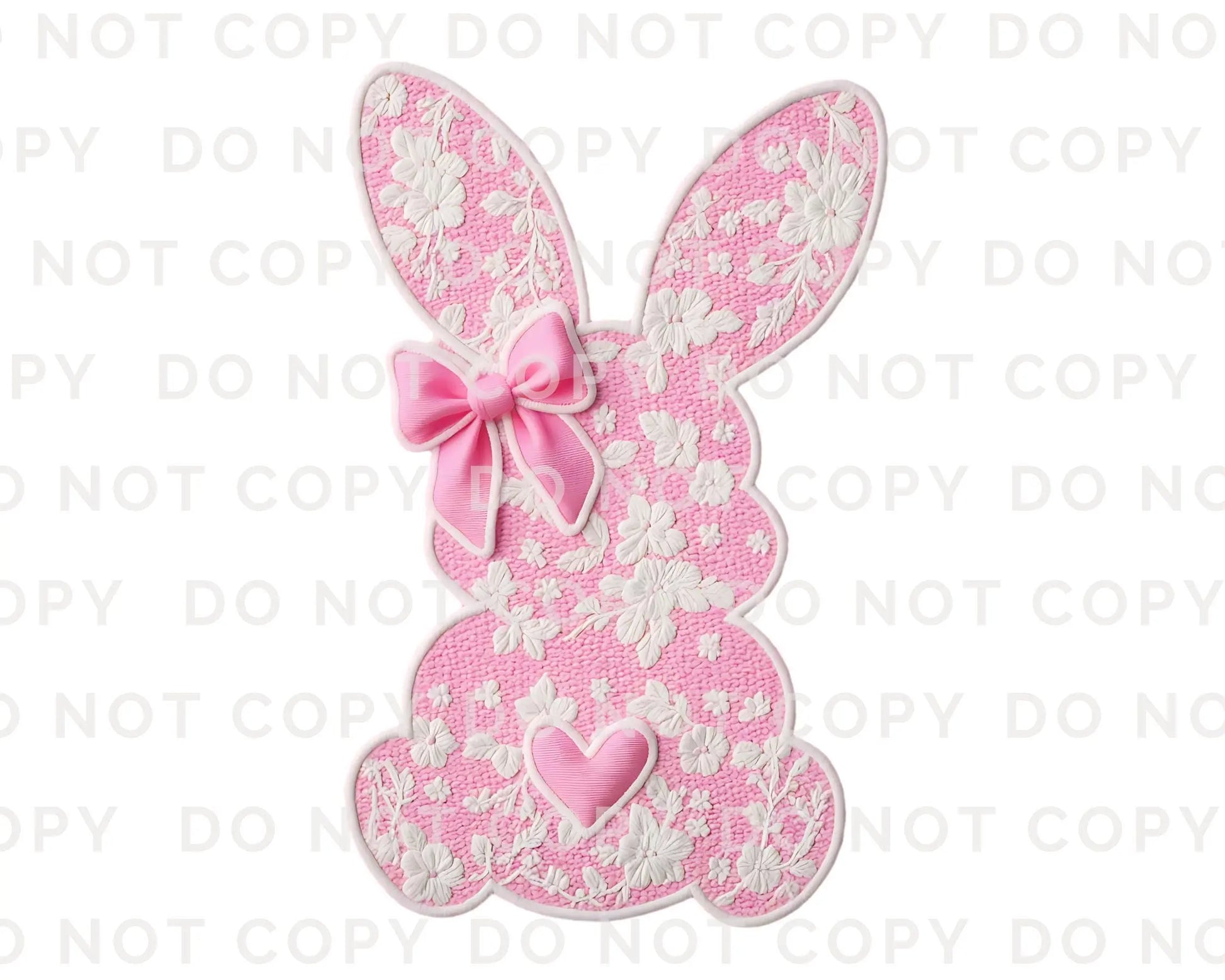 Easter DTF Transfer, Ready to Press, T-shirt Transfer, Heat Transfer, Direct to Film, Spring, Girly, Trendy, Pink Coquette Lace Easter Bunny