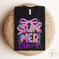 Summer Vibes DTF Transfer, Ready to Press, T-shirt Transfer, Heat Transfer, Direct to Film, Beach, Brushstroke, Coquette Bow Purple and Pink