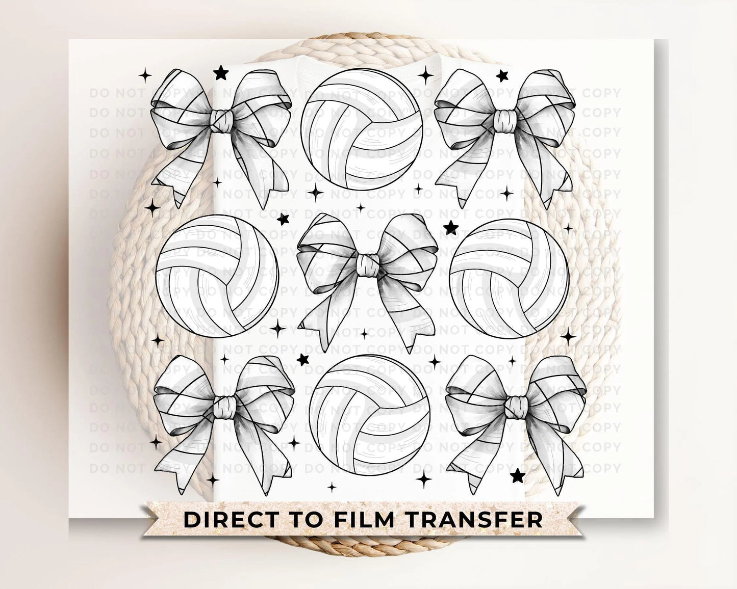 Volleyball DTF Transfers, Ready to Press, T-shirt Transfers, Heat Transfer, Direct to Film, Sports Mom, Mama, Coquette Volleyball Bows