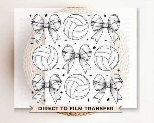 Volleyball DTF Transfers, Ready to Press, T-shirt Transfers, Heat Transfer, Direct to Film, Sports Mom, Mama, Coquette Volleyball Bows