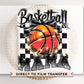 Basketball DTF Transfers, Ready to Press, T-shirt Transfers, Heat Transfer, Direct to Film, Sports Mama, Game Day, Checkered Coquette Bow