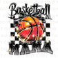 Basketball DTF Transfers, Ready to Press, T-shirt Transfers, Heat Transfer, Direct to Film, Sports Mama, Game Day, Checkered Coquette Bow