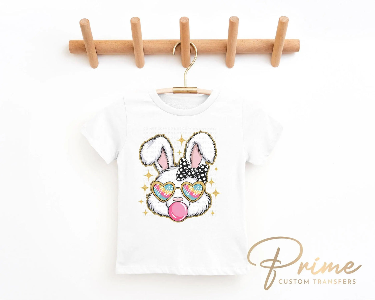 Easter DTF Transfer, Ready to Press, T-shirt Transfer, Heat Transfer, Direct to Film, Spring, Bow, Sunglasses, Bubble, Coquette Easter Bunny
