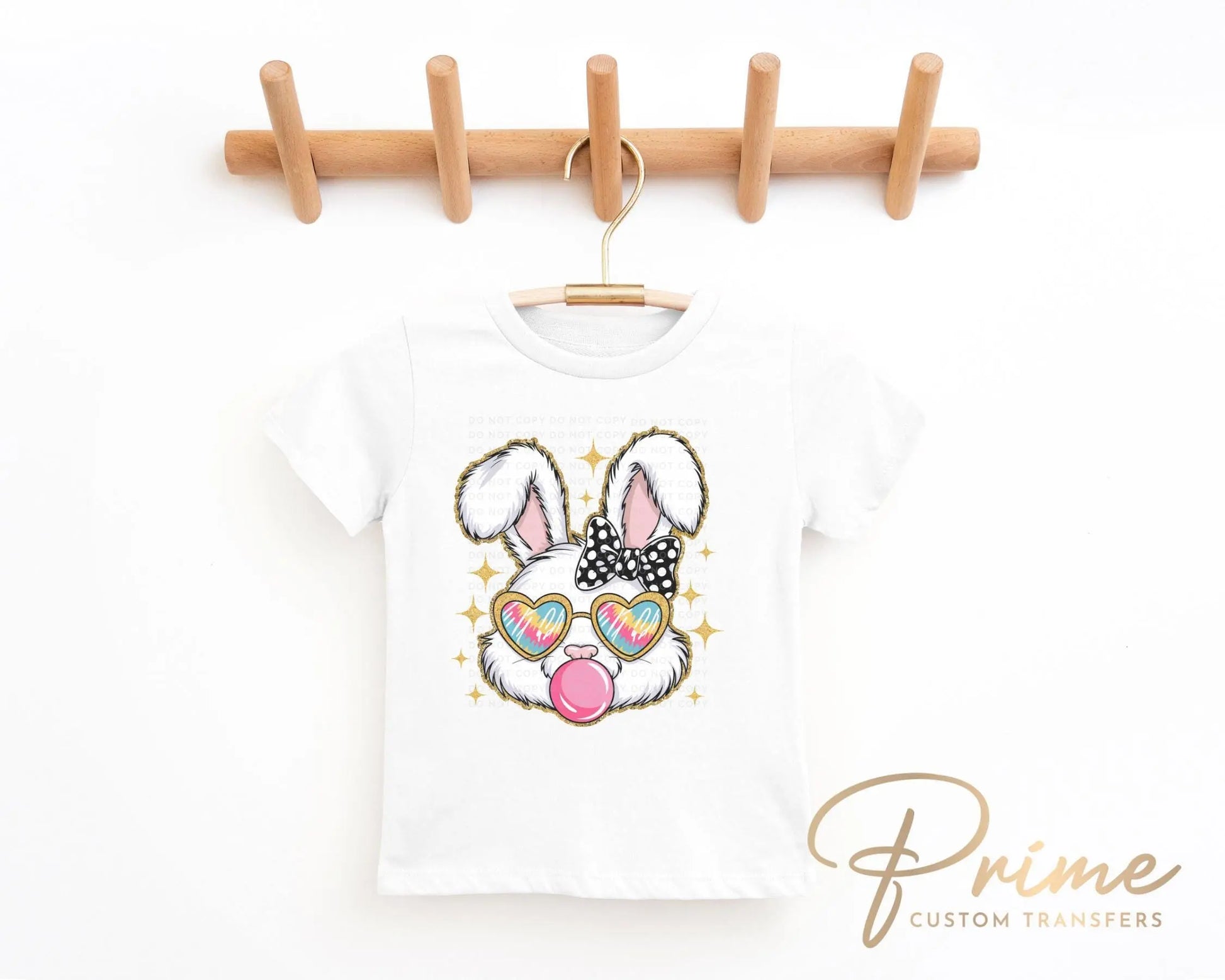 Easter DTF Transfer, Ready to Press, T-shirt Transfer, Heat Transfer, Direct to Film, Spring, Bow, Sunglasses, Bubble, Coquette Easter Bunny