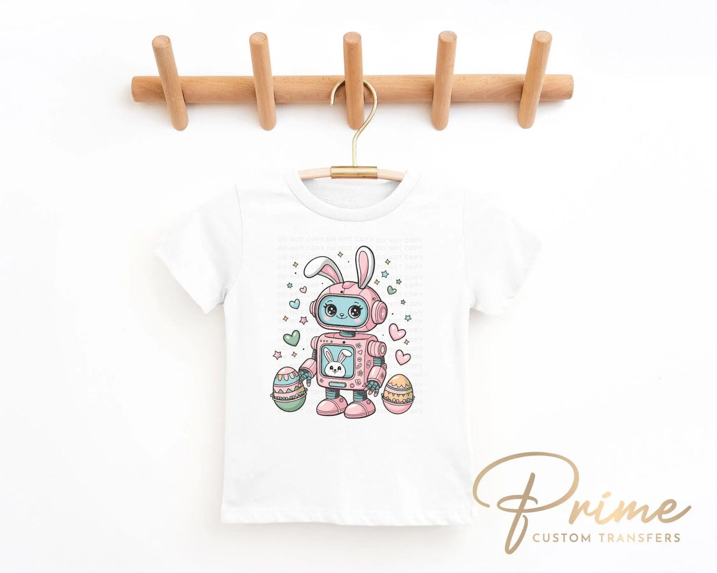 Easter DTF Transfer, Ready to Press, T-shirt Transfer, Heat Transfer, Direct to Film, Spring, Kids Shirt Decal, Bunny, Easter Rabbit Robot