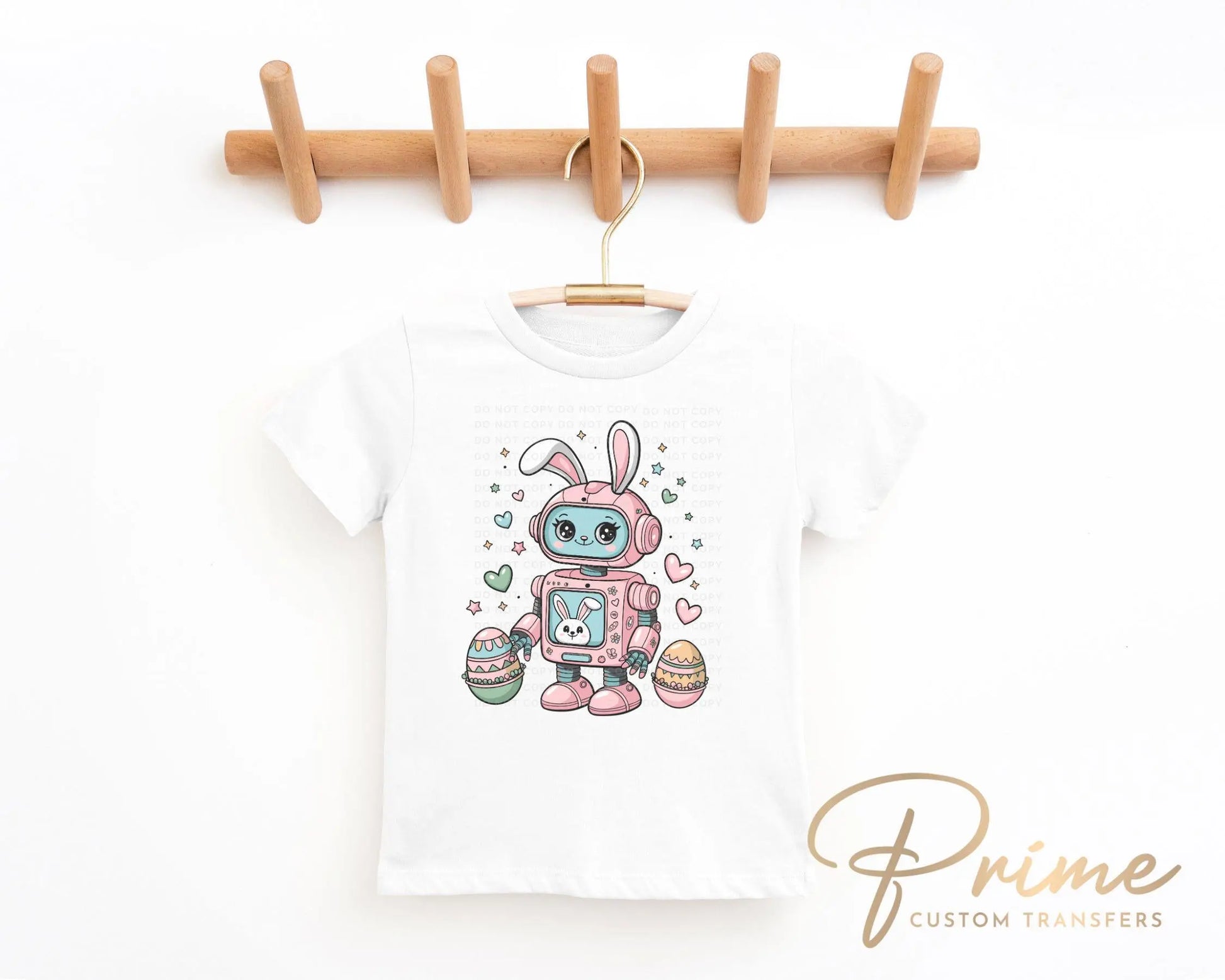 Easter DTF Transfer, Ready to Press, T-shirt Transfer, Heat Transfer, Direct to Film, Spring, Kids Shirt Decal, Bunny, Easter Rabbit Robot