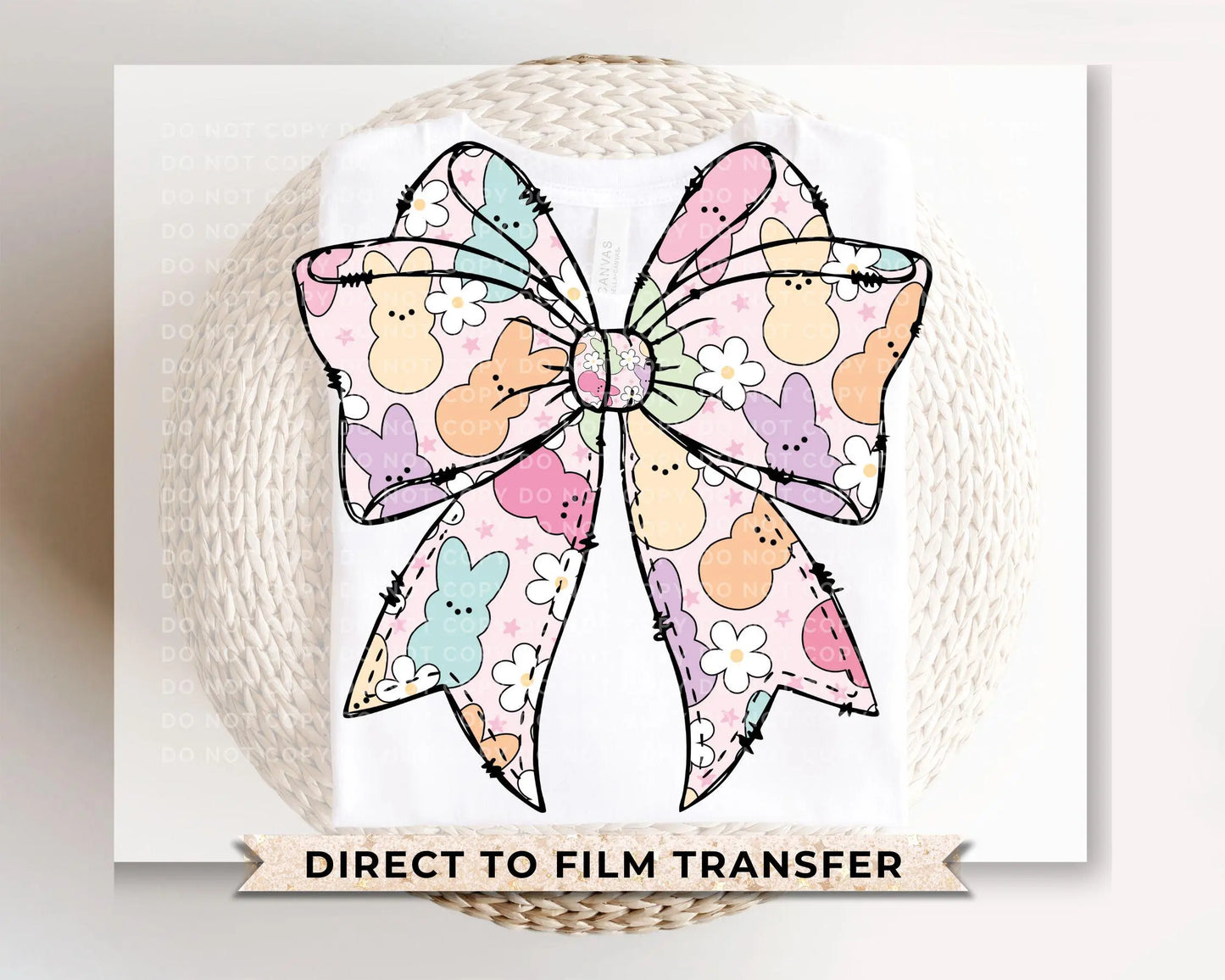 Easter DTF Transfer, Ready to Press, T-shirt Transfer, Heat Transfer, Direct to Film, Spring, Religious, Bunny, Candy, Coquette Easter Bow
