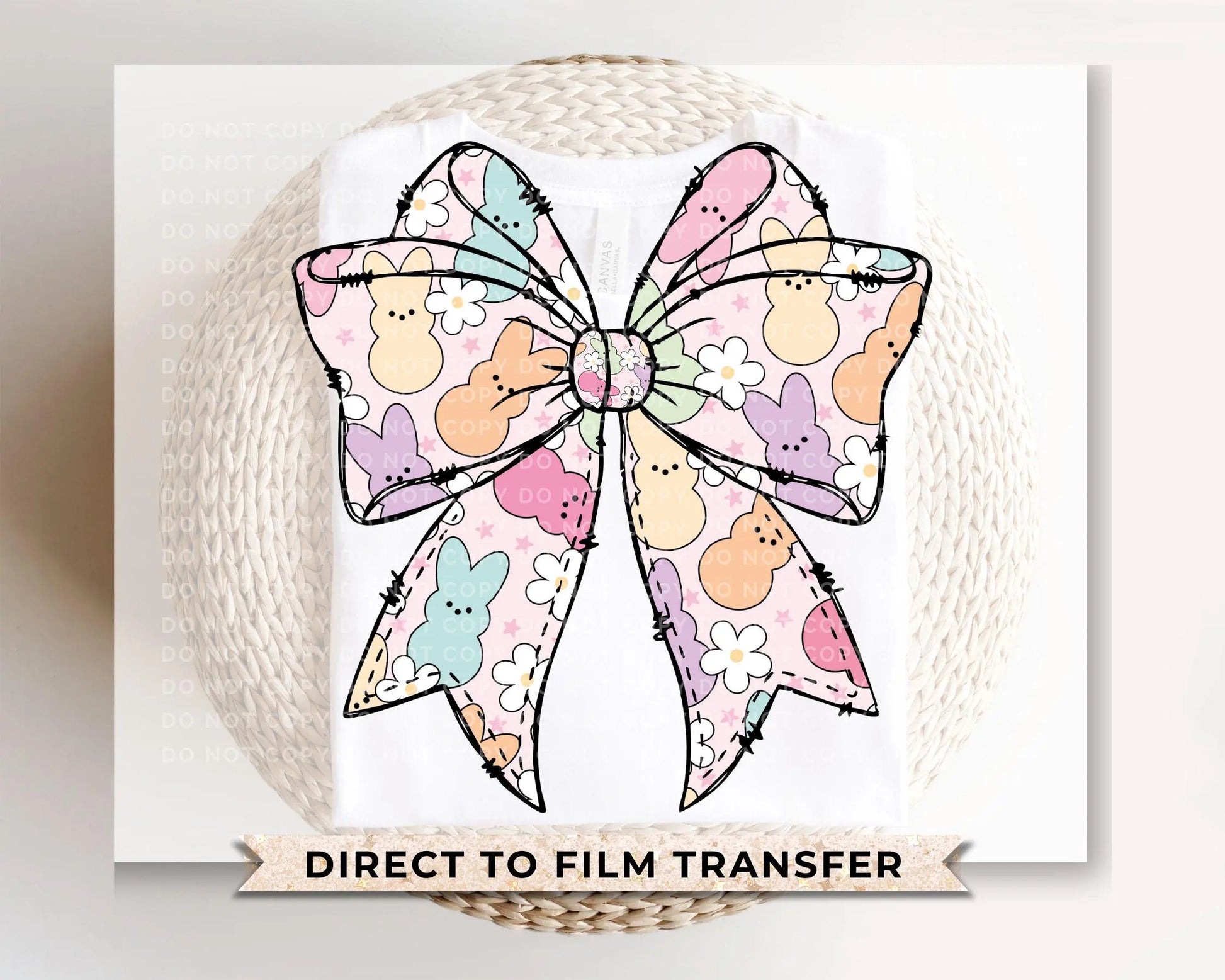 Easter DTF Transfer, Ready to Press, T-shirt Transfer, Heat Transfer, Direct to Film, Spring, Religious, Bunny, Candy, Coquette Easter Bow