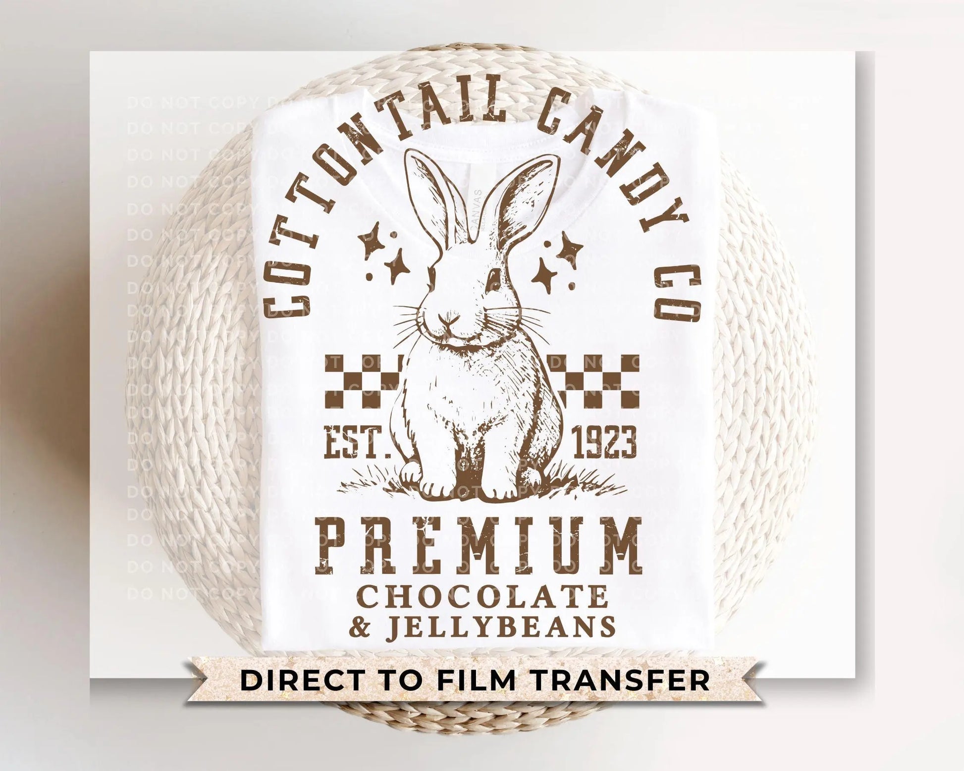 Easter DTF Transfer, Ready to Press, T-shirt Transfer, Heat Transfer, Direct to Film, Holiday, Spring, Bunny Cottontail Candy Company